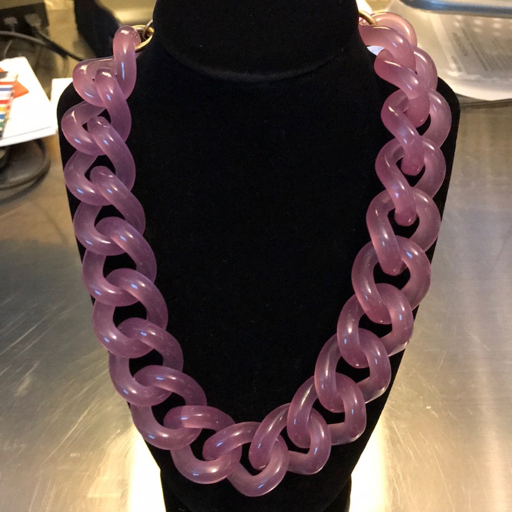 J.Crew lavender lucite-like chain necklace
